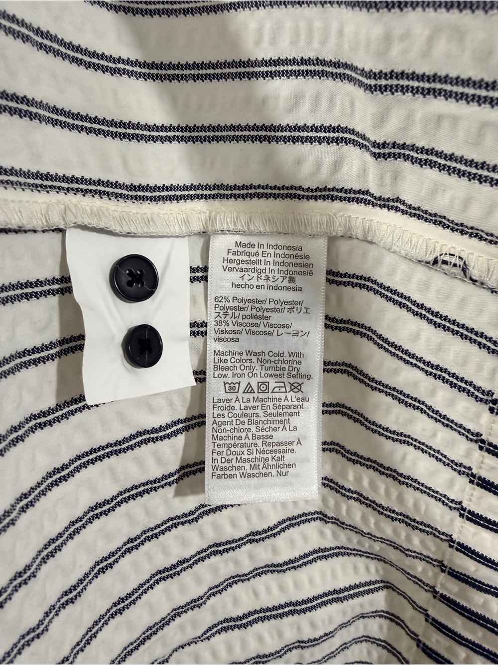 Madewell Grey Variegated Stripe Seersucker Mini Shirtdress Size 4 NWT - Picture 8 of 10